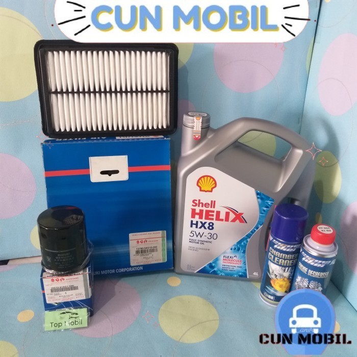 Paket service Oli Shell Helix HX8 5W-30 Aerio (5) CUN MOBIL