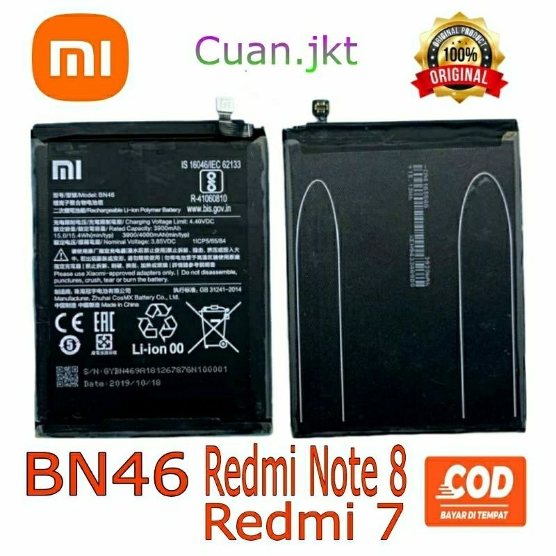 Baterai Batre Redmi Note 8 / Redmi 7 BN46 Original 100%