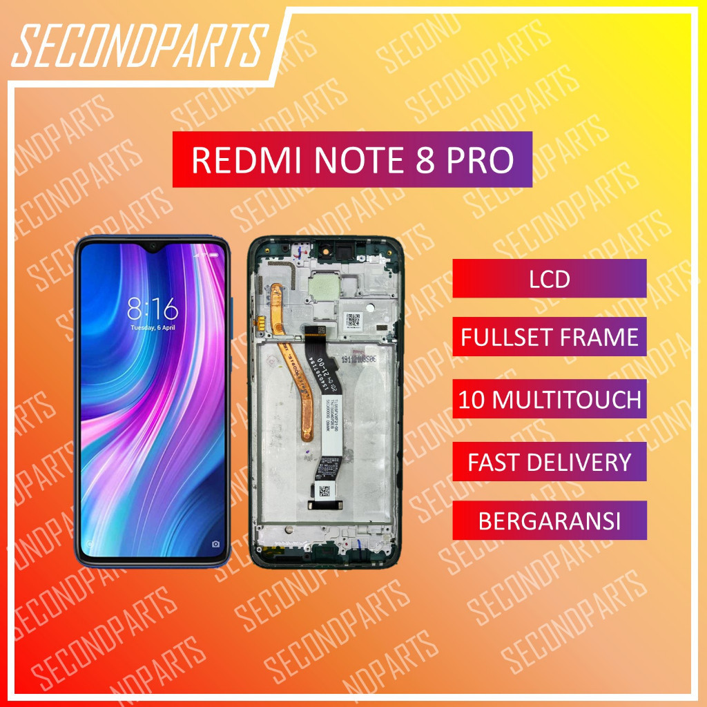 LCD FULLSET FRAME REDMI NOTE 8 PRO ORIGINAL COPOTAN