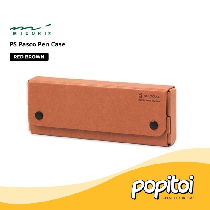 

MIDORI Pasco Pen Case Pencil Tempat Kotak Pensil Kertas Pulp Paper - RED-BROWN