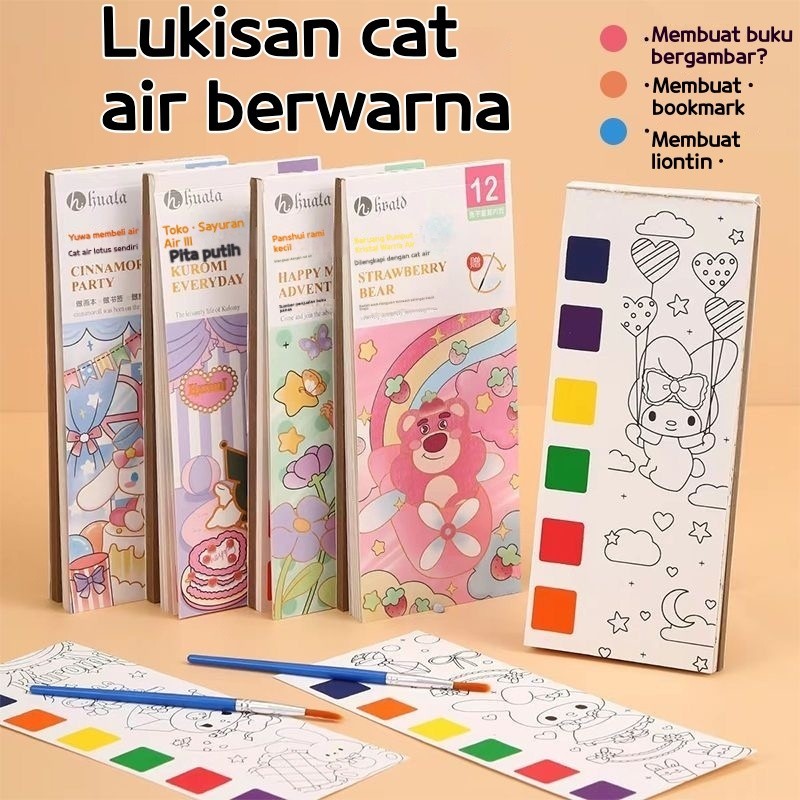 

besar Buku gambar mewarnai travel Pocket coloring book Buka gambar cat 2 in 1 1 SET PAKET LUKIS / PAKET MELUKIS ANAK