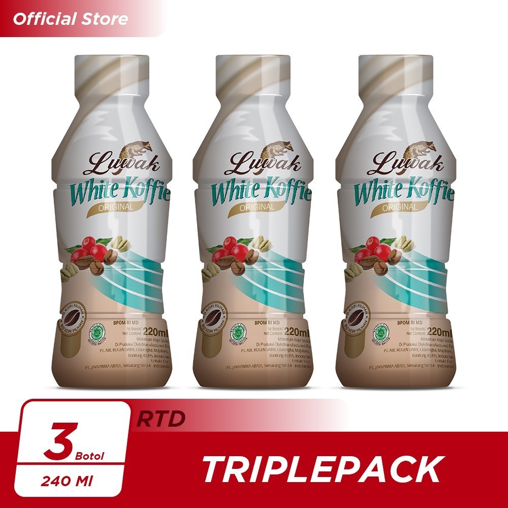 

terlaris Kopi Luwak White Koffie Original Botol 220ml Triple Pack - pusat grosir