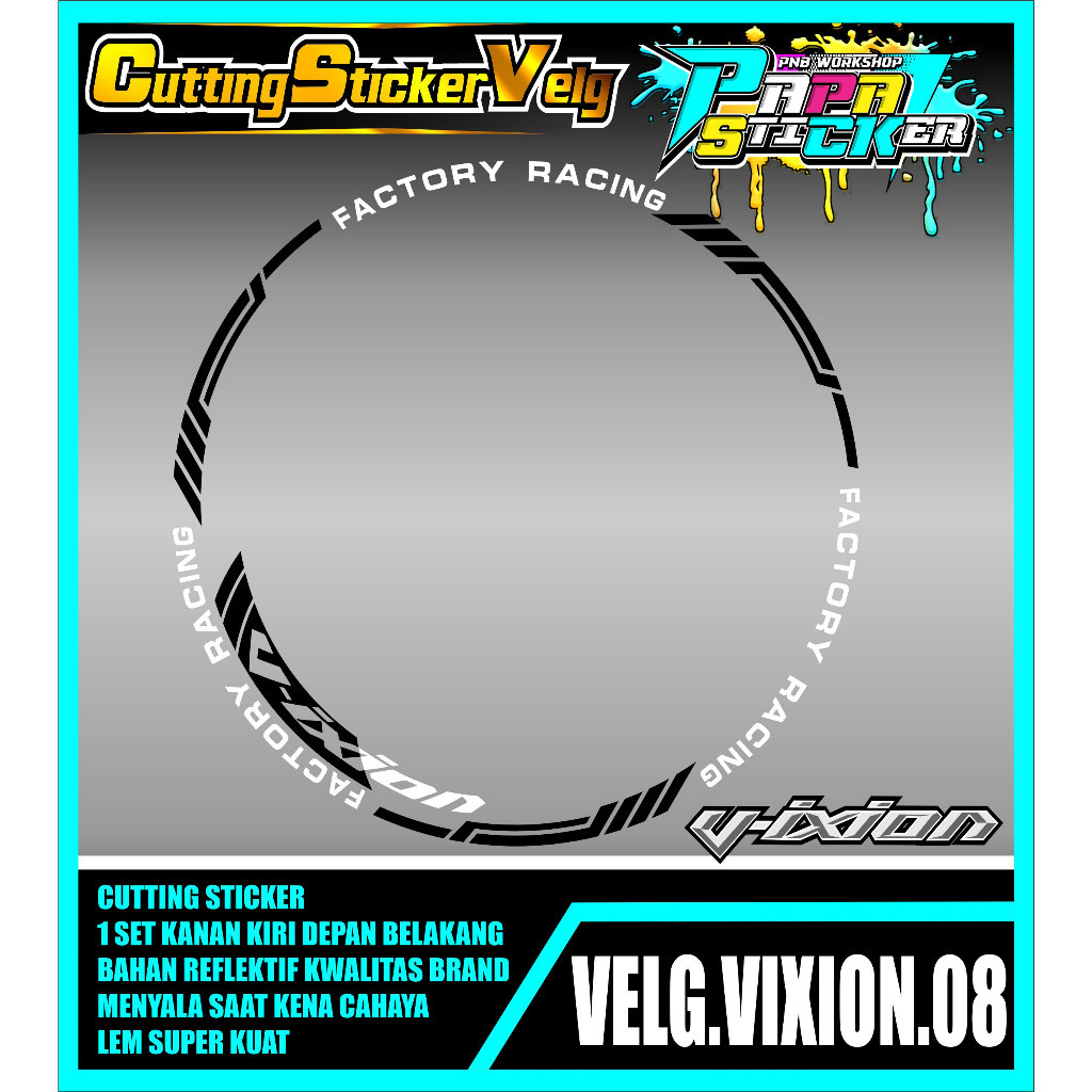 STIKER VELG VIXION  CUTTING STICKER VELG VIXION  CUTTING VARIASI YAMAHA VIXION LIS BAN/VELG 08