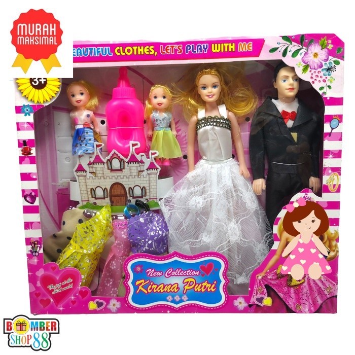 IIH65 Mainan Anak Boneka Pretty Girl Besar Keluarga Aksesoris Baju Ganti Hadiah Perempuan Fashin Putri 838-K1B