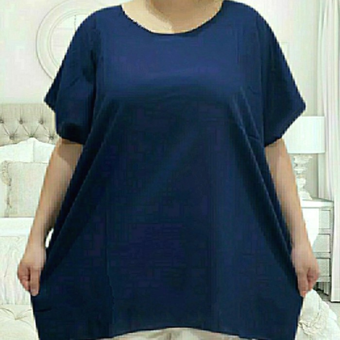 atasan baju jumbo wanita baju bali polos jumbo baju wanita big size - coklat muda, XXXXL