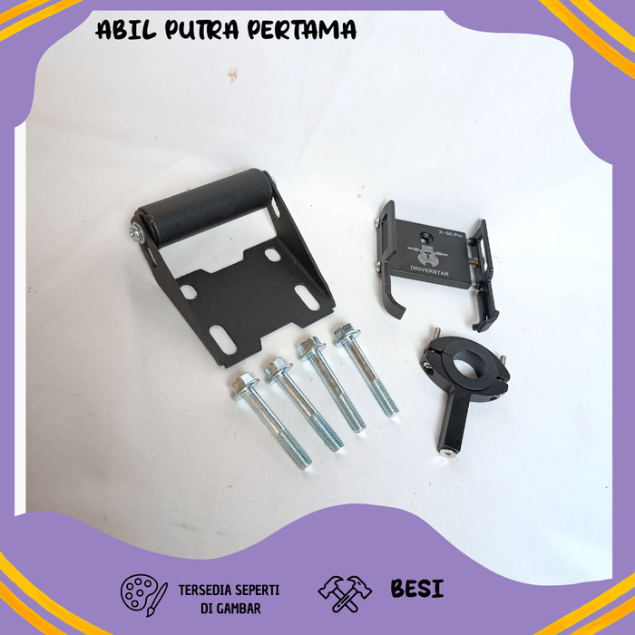 Paket Holder Hp Breket Bracket Gps Holder Hp Motor Pcx 150 Pcx 160 Cover Stang Holder Logam