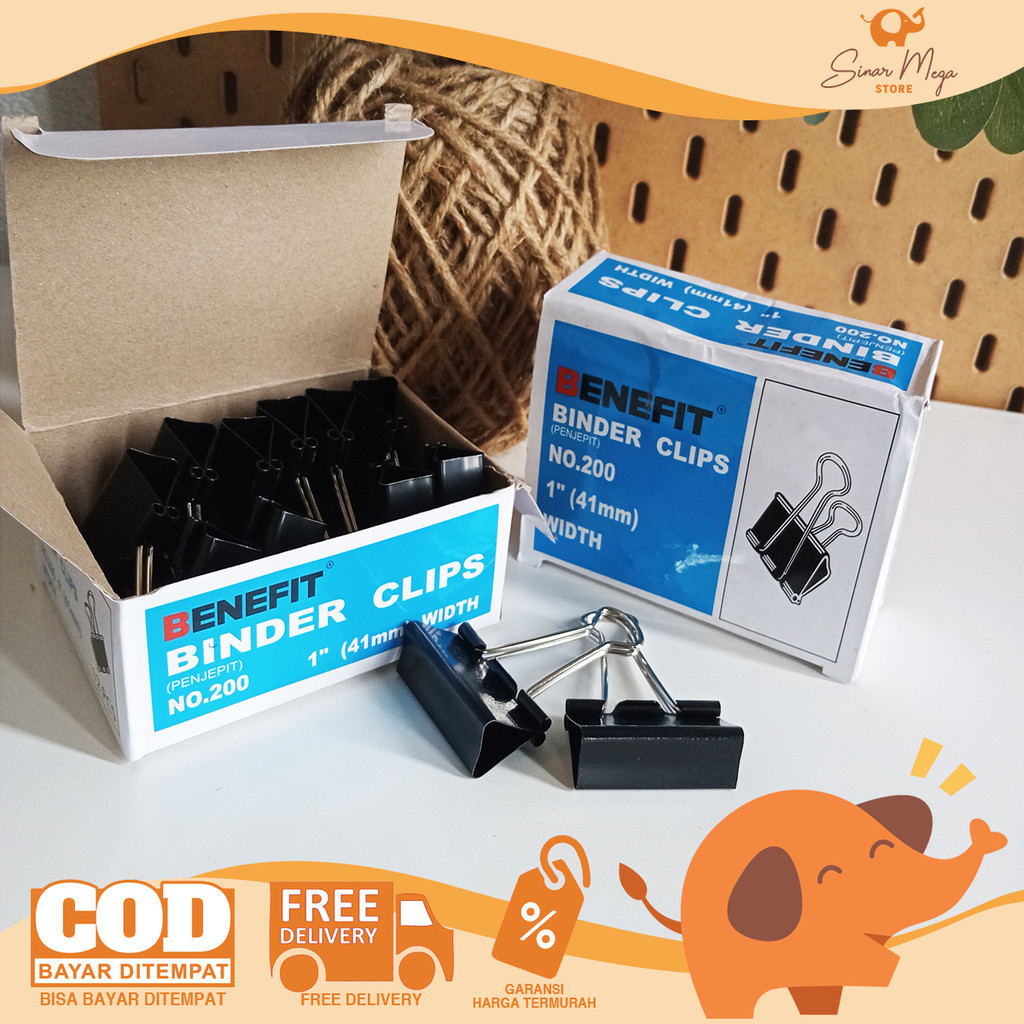 

Benefit Binder Clip No 200 Penjepit Penjilid Pengarsip Kertas Dokumen Ukuran 4cm Murah