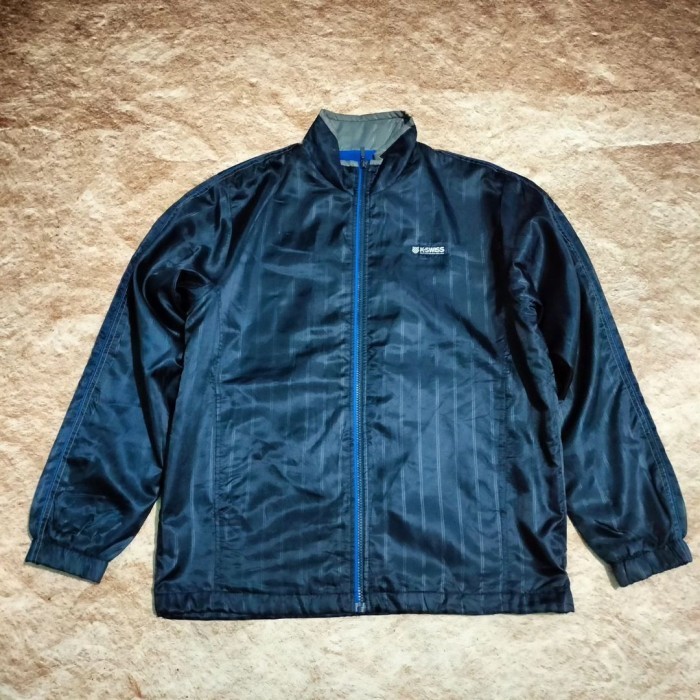 Jaket outdoor pria motoran K SWISS hitam size L daleman fleece murah bagus