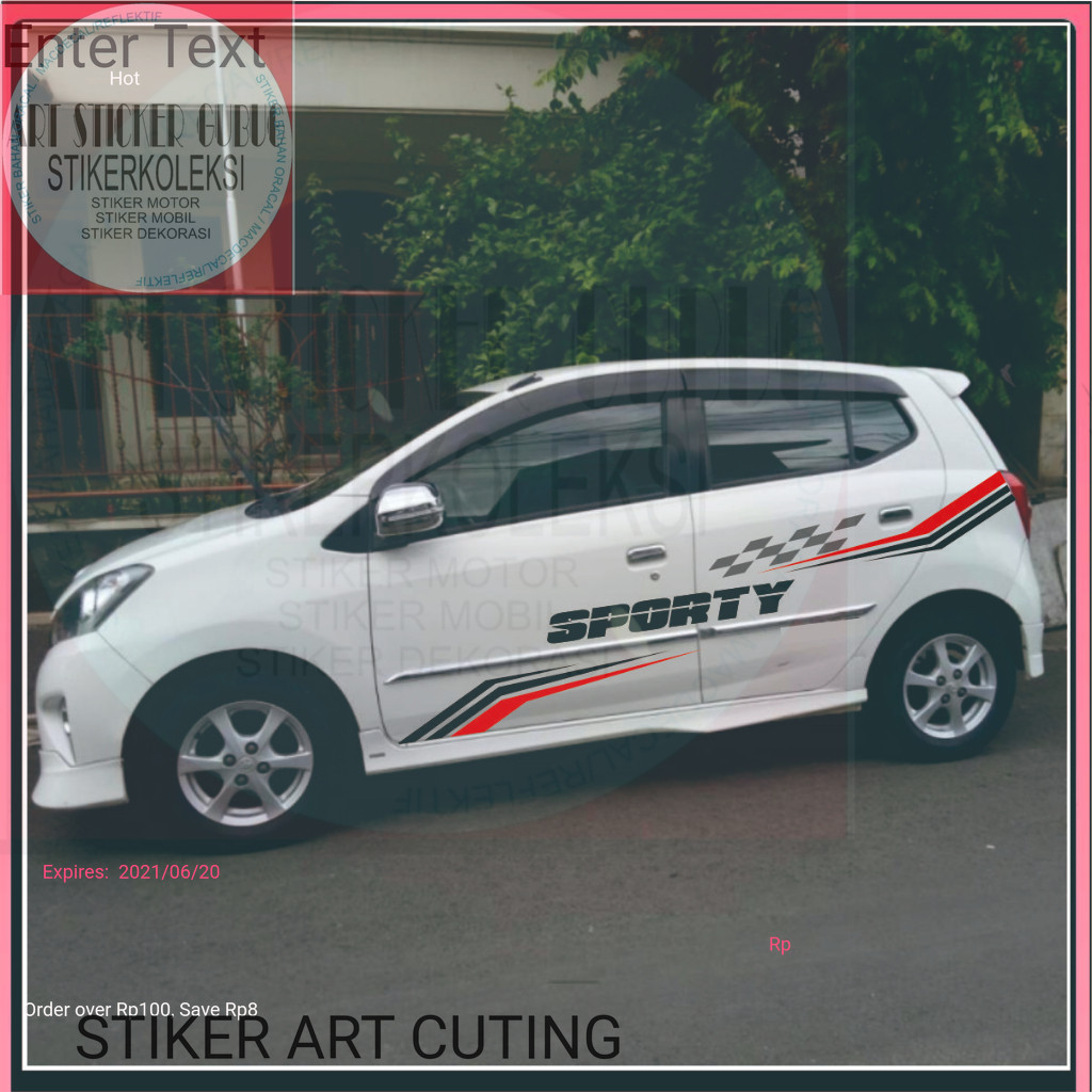 STIKER CUTTING MOBIL STRIPING LIS VARIASI STIKER MOBIL Cutting Stiker Mobil Ayla Variasi Aksesoris B