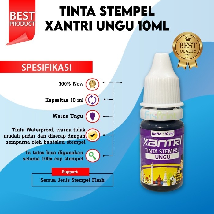 Tinta Stempel Flash 10ml Refill Cap Stamp Ink 10 ml Hitam Merah Orange Ungu Hijau Biru Pink Merah Mu