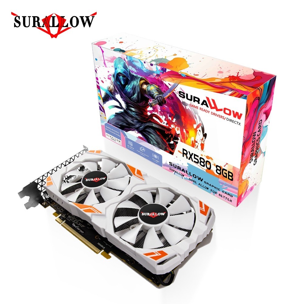 SURALLOW VGA RX 580 8GB VGA Card DDR5 256Bit 2048SP RX580 8G