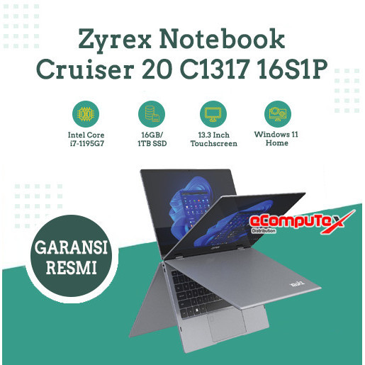 ZYREX NOTEBOOK CRUISER 20 C1317 16S1P - i7-1195G7 16GB 1TB - TKDN