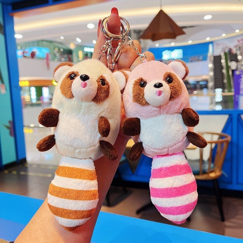 Plush Raccoon Doll Bag Keychain Pendant Cartoon Pendant Bookbag Doll