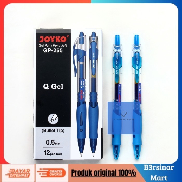 

[[KUALITAS TERBAIK]] Pulpen Gel Joyko GP265 QGel 0.5mm / Pulpen Joyko QGel ( Perlusin ) Biru COD