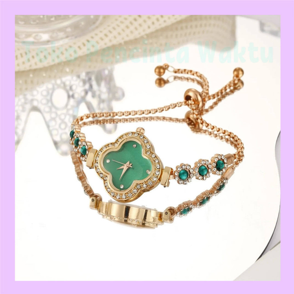 Nhk mall - Jam tangan wanita mewah zamrud RANTAI SERUT: Jam Tangan Wanita Fashion Korea: Tali Serut 