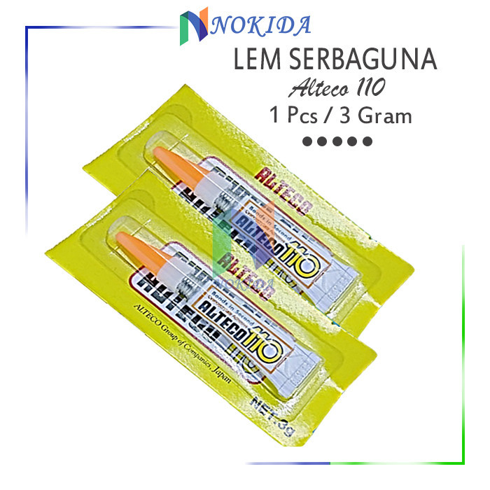 

Nokida Lem Super Glue Alteco 110 3g/1 pcs / Lem Serbaguna Besi Logam Plastik Kayu Sandal dan Sepatu