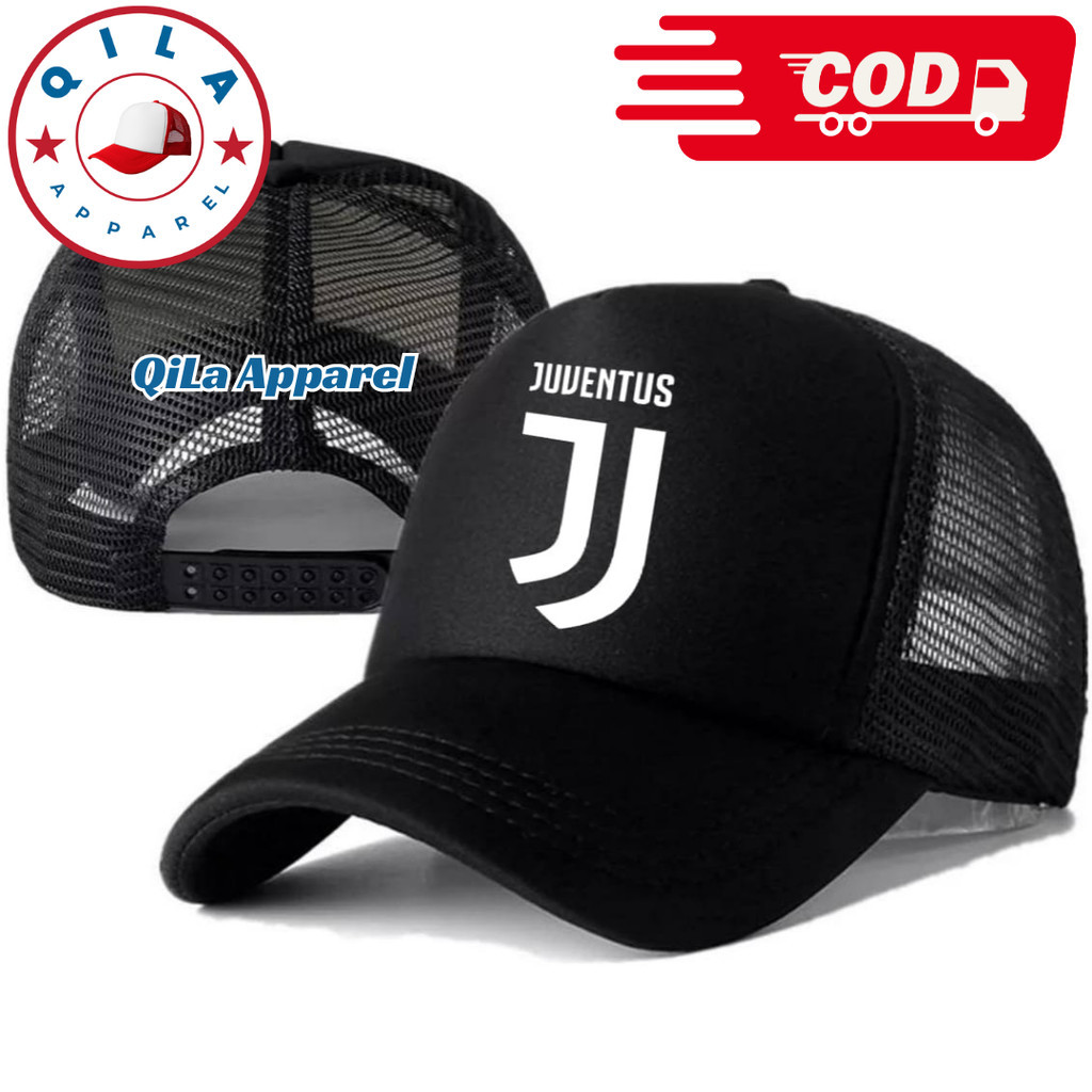 QiLa Apparel Topi Trucker JUVENTUS - Topi Distro JUVENTUS Logo - Topi JUVENTUS Premium - Topi Pria D