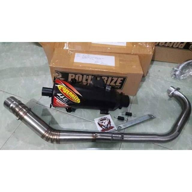 Knalpot tipe ori byson suara racing empuk bas bulet pollarize tsukigi - hitam