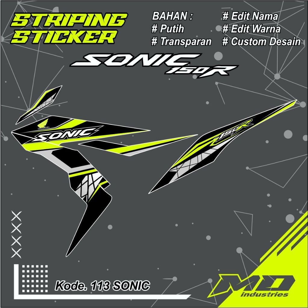 Striping Sticker Sonic 150R - STRIPING SONIC-Striping Transparan Sonic 150R