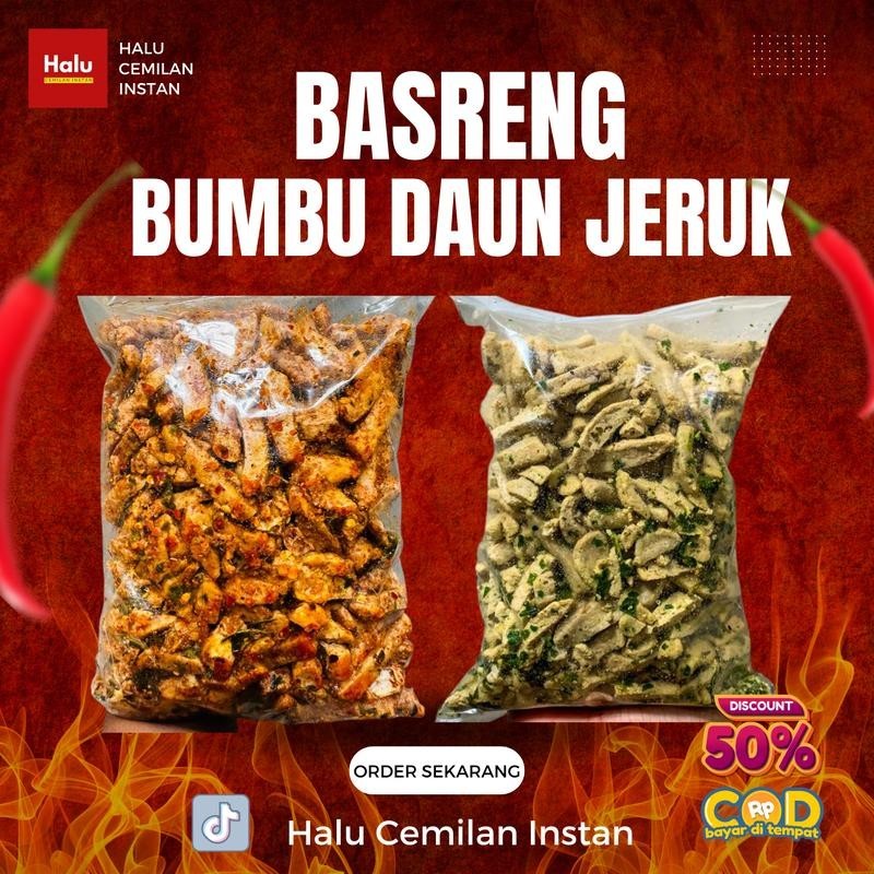 

1Kg - BASRENG Campur (Pedas 500gr & Original 500gr) / makanan instan Spices