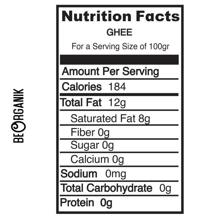 

Beorganik Ghee / Grass Fed Ghee Clarified Butter 100gr