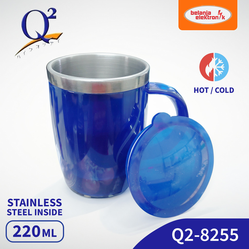 Q2 MUG MULTIFUNGSI STAINLESS STEEL INSIDE HOT & COLD 220ml Q2-8255