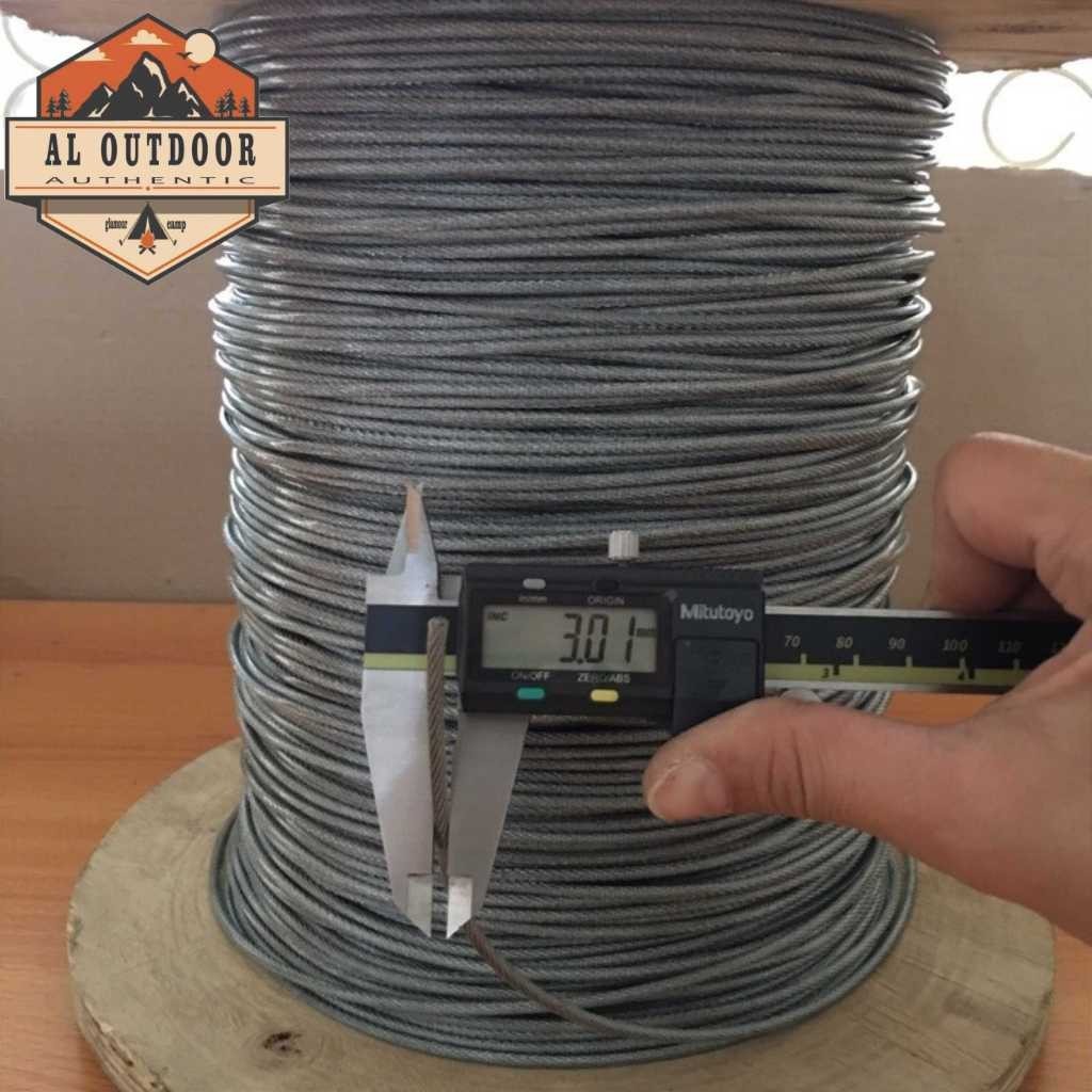 Sling baja 3mm | Kawat sling galvanis 3mm | wire rope 3mm bahan galvanis