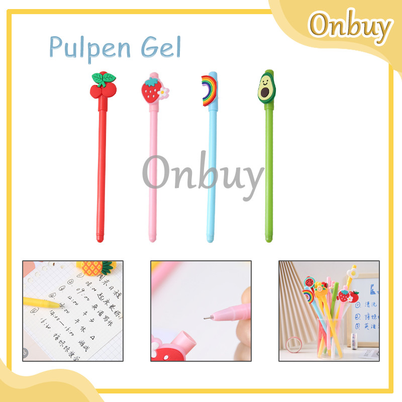 

Pulpen Gel Karakter Kartun Buah Pena Karakter 3D 0.5mm / Cute Student Japanese Alat Tulis Kantor Sekolah