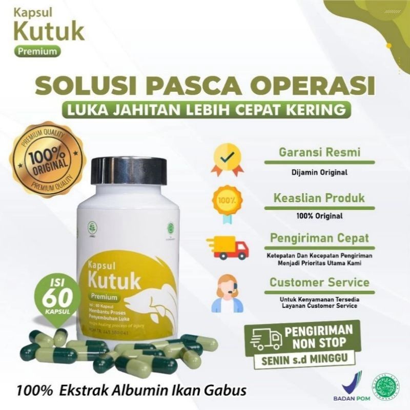 OBAT SIPILIS KAPSUL KUTUK PREMIUM ASLI 100% ORIGINAL ALBUMIN EKSTRAK IKAN GABUS OBAT PENGERING LUKA 