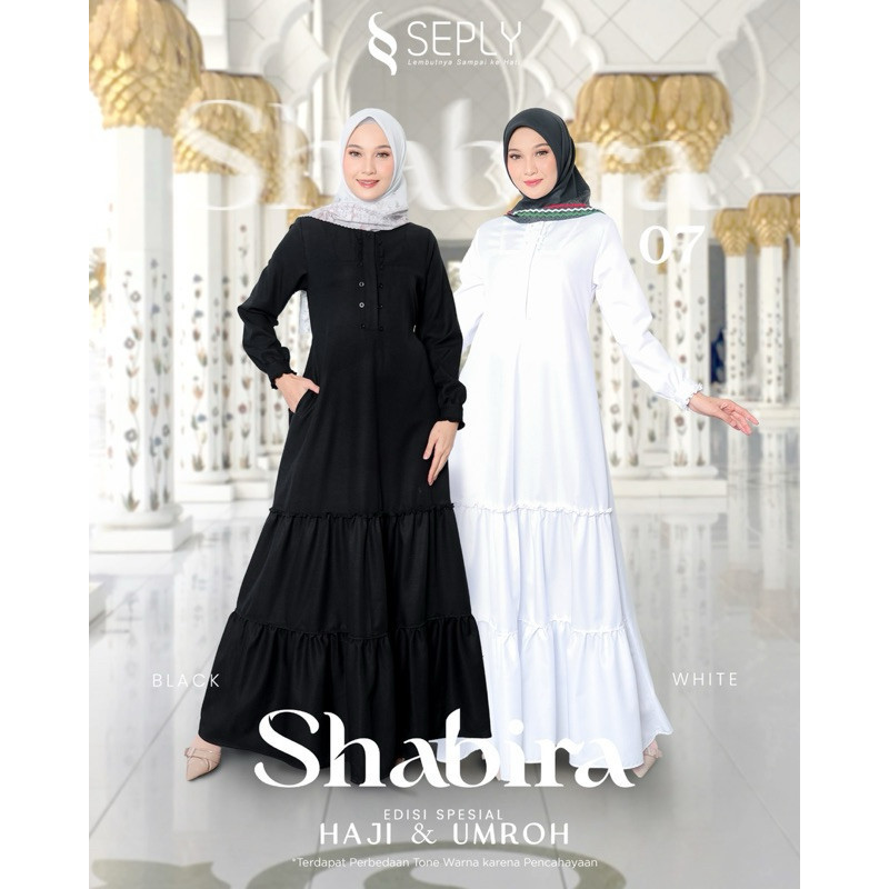 Seply Shabira 07 / Gamis Shabira 07 / Gamis Hitam Premium / Gamis Putih Premium / Gamis Hitam Polos 