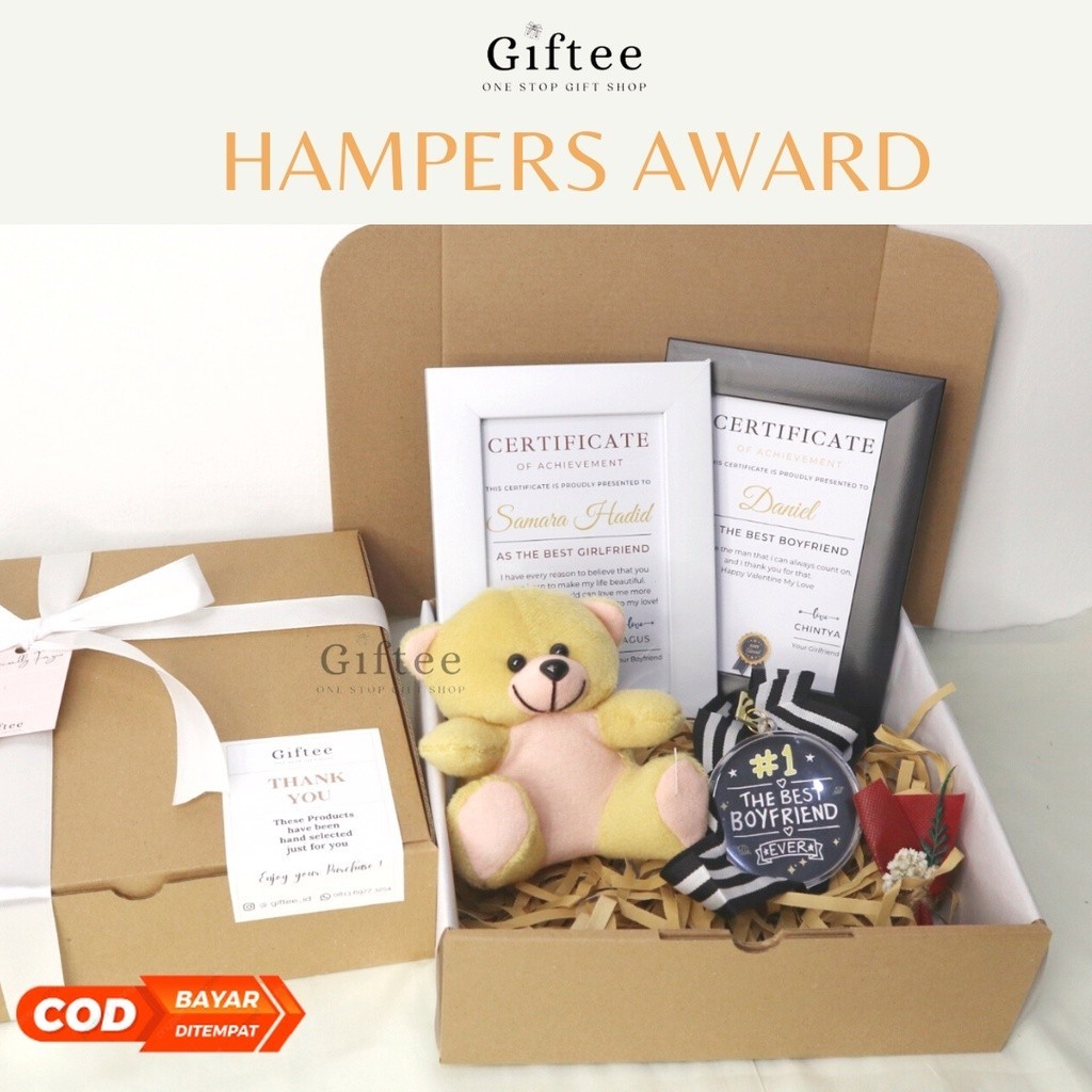 HAMPERS AWARD CUSTOM CERTIFICATE SERTIFIKAT PIAGAM PENGHARGAAN MEDALI MENDALI PIALA BINGKAI BEST BOY