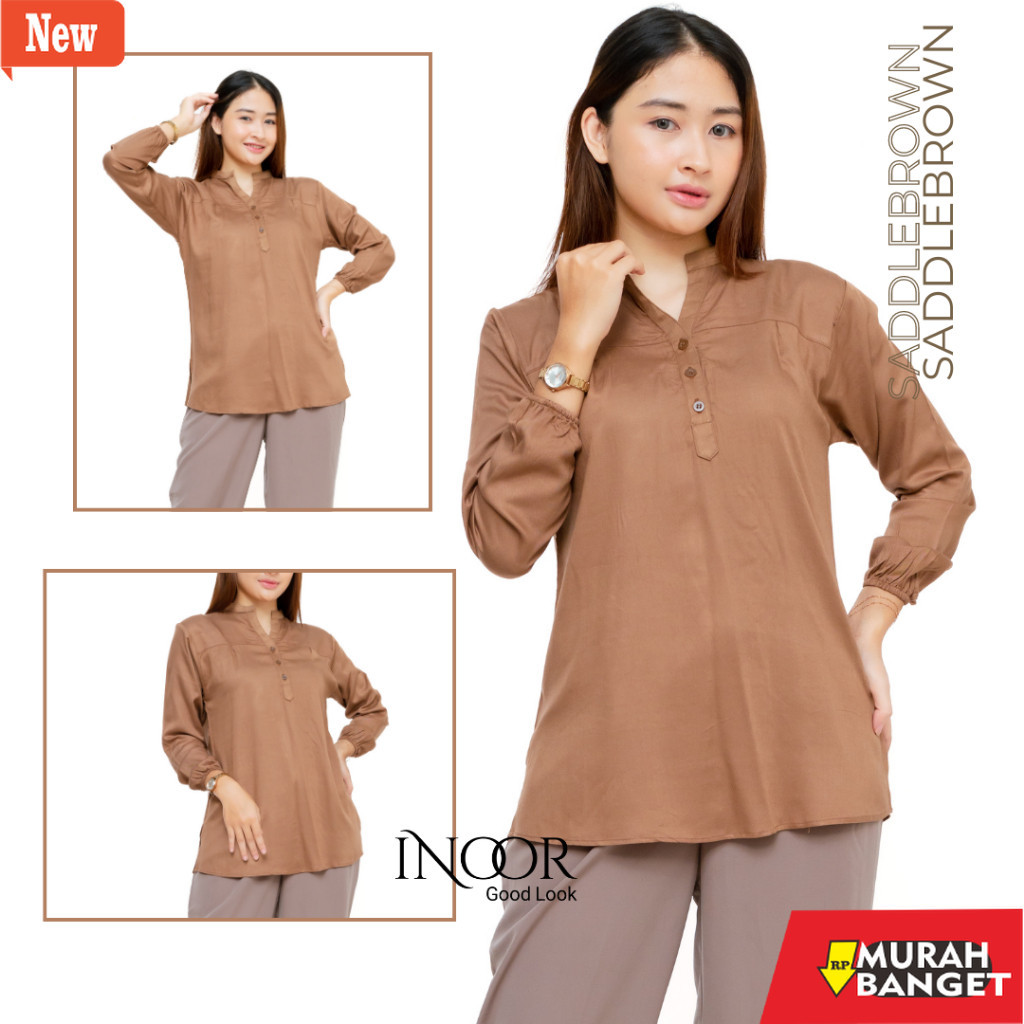 Blouse Wanita Kekinian Alena Blouse Size Standar dan Jumbo Cotton Twill Rayon Uniqlo// ATASAN WANITA