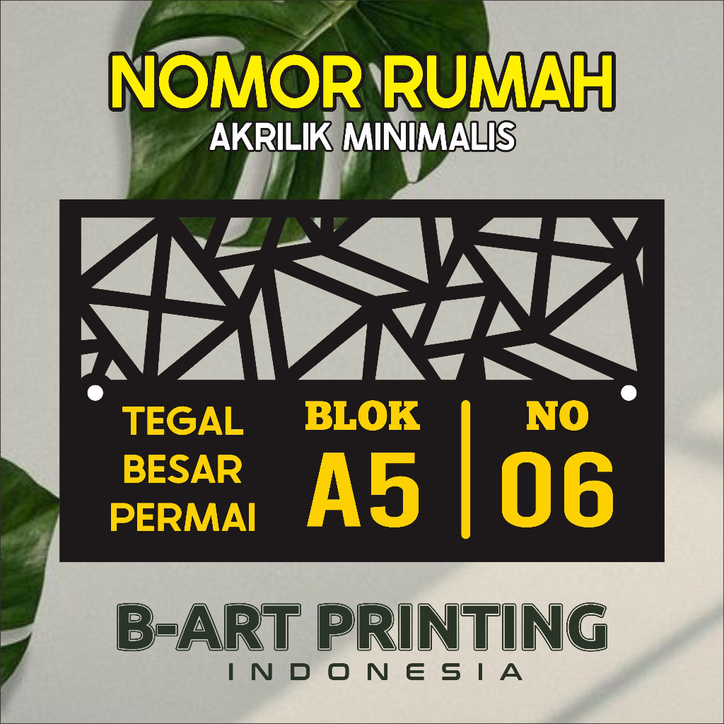 HMJ Project NOMOR RUMAH AKRILIK TYPE AESTHETIC NOMER RUMAH NO RUMAH AKRILIK MINIMALIS LASER CUTTING