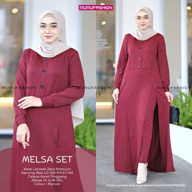 AZRIL - Setelan Celana Muslimah Terbaru Grosir Ori Solo Melsi//Melsa Set by Mumufashion Solo