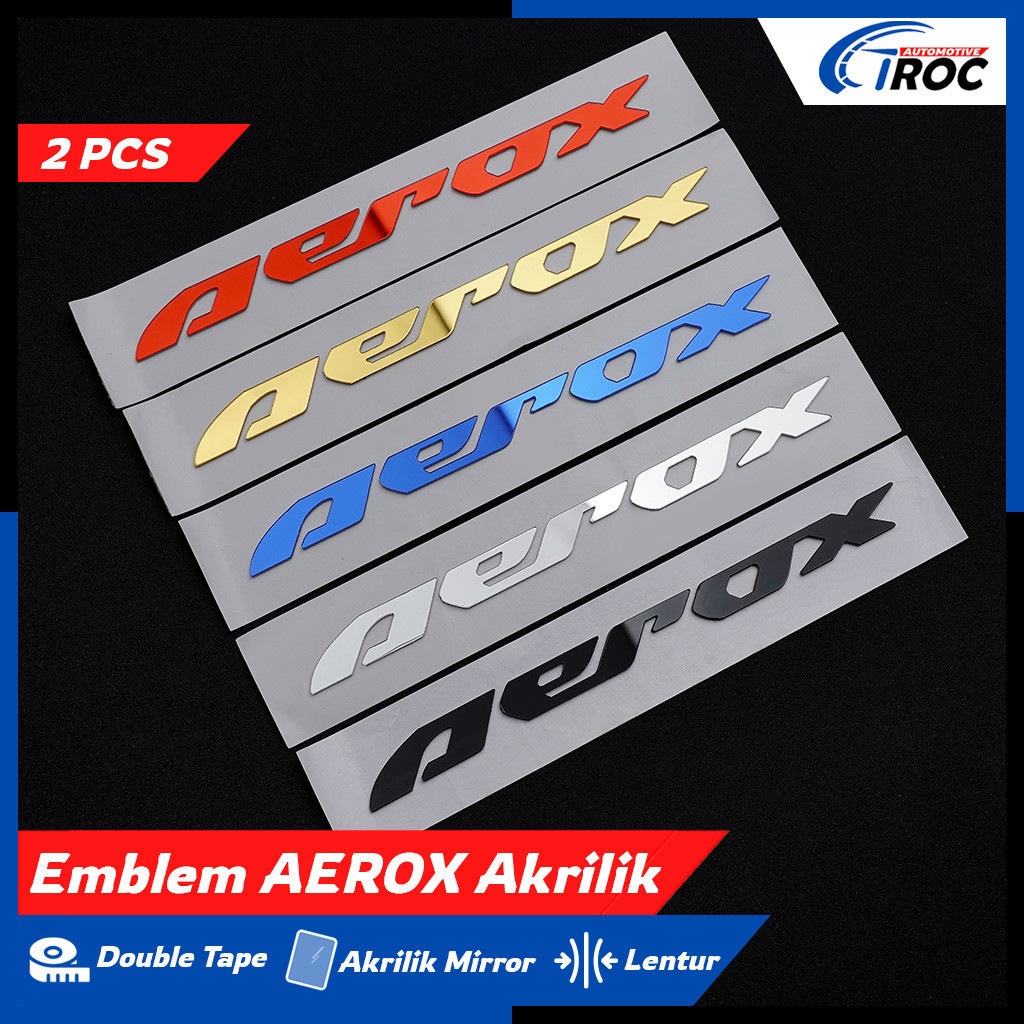 Sticker Timbul 3D Aerox New Old Emblem Aerox Original Tulisan Aerox Timbul 3D Mirror Mengkilap Logo 