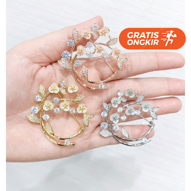 Terlaris ~PIN BROS BULAT ROSE MINI TITANIUM ANTI KARAT / BROS FASHION BRANDED / BROS HIJAB IMPORT PR