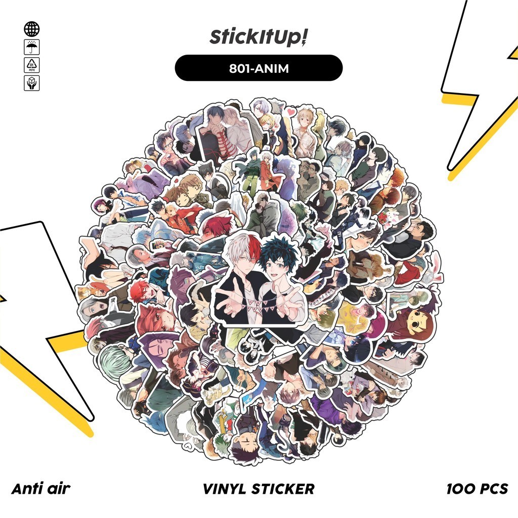 

COD✨ 100 Pcs Stiker Pack Anime BL V2 Lucu Aesthetic Vynil Waterproof untuk Freebies Sticker Buku Journal Casing HP Laptop
