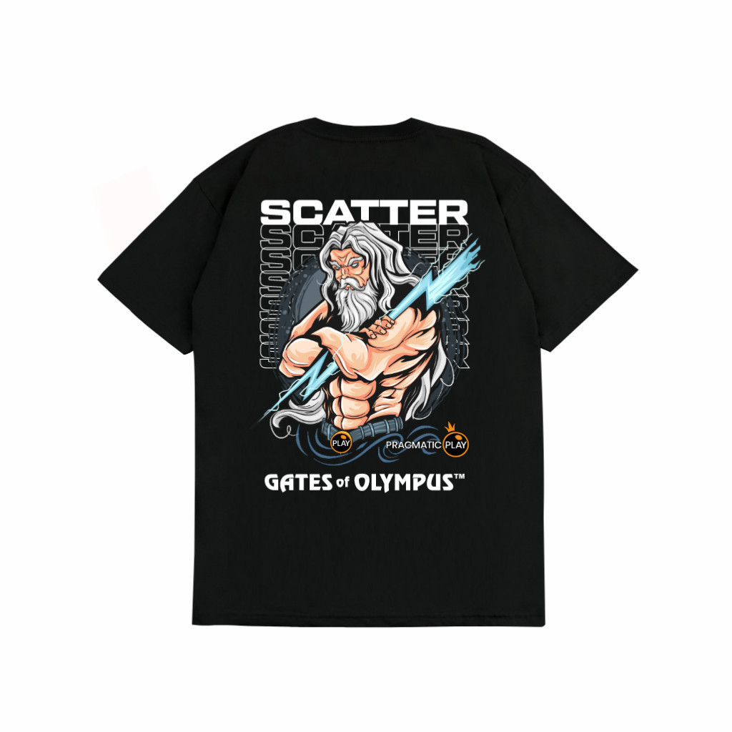 DarjoCloth -  SAKAZUKI Kaos Baju PRAGMATIC PLAY GATES Of OLYMPUS Game Slot Kakek Zeus Scatter Tshirt