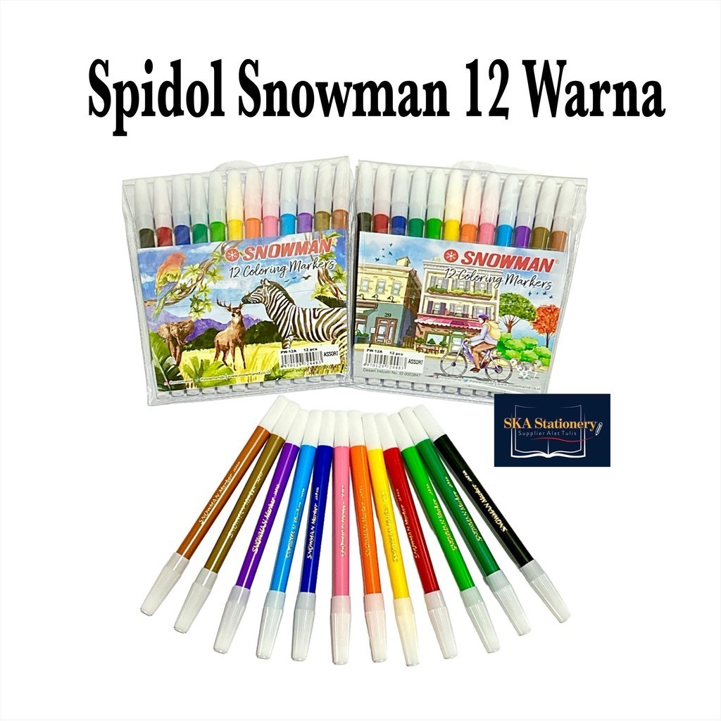 

Spidol SNOWMAN 12 Warna / Snowman PW 12A ORI (Set)