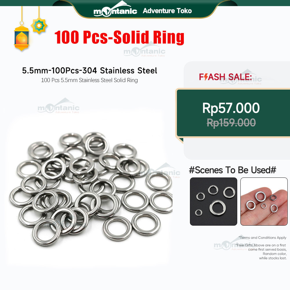 Solid ring stainless steel Assist Hook 304 - 100 PCS (5.5mm)