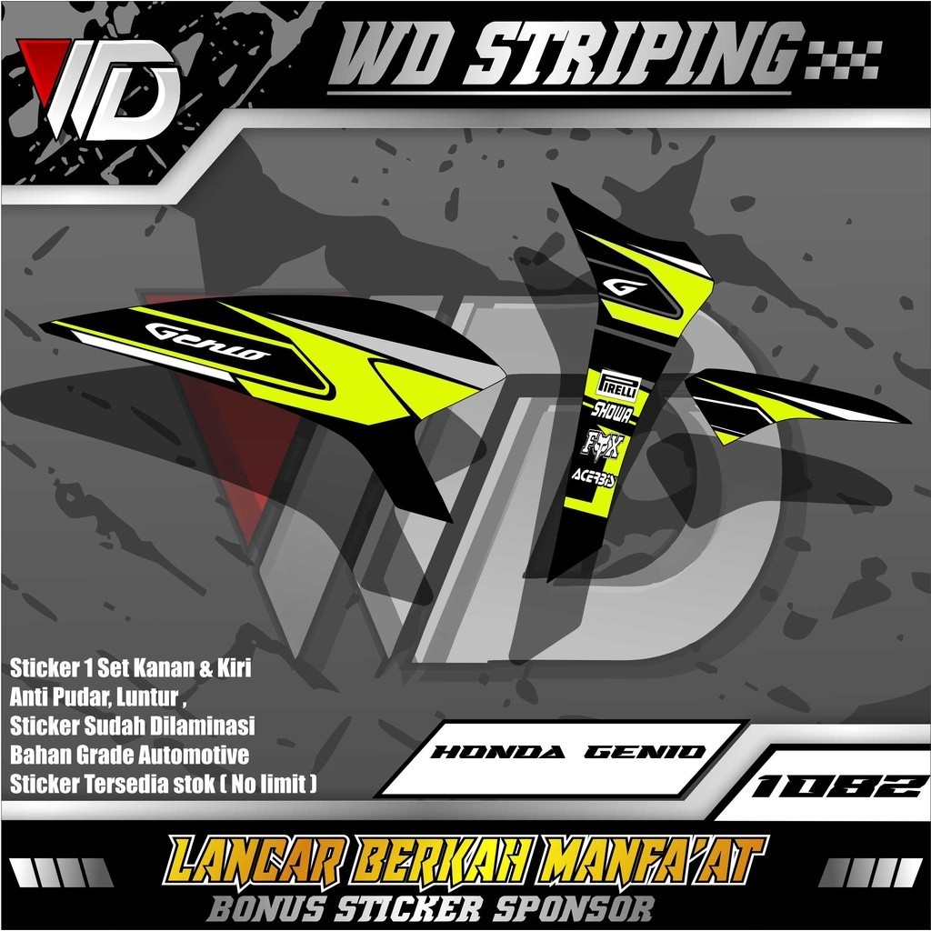 1082 stiker striping sepeda motor HONDA GENIO variasi