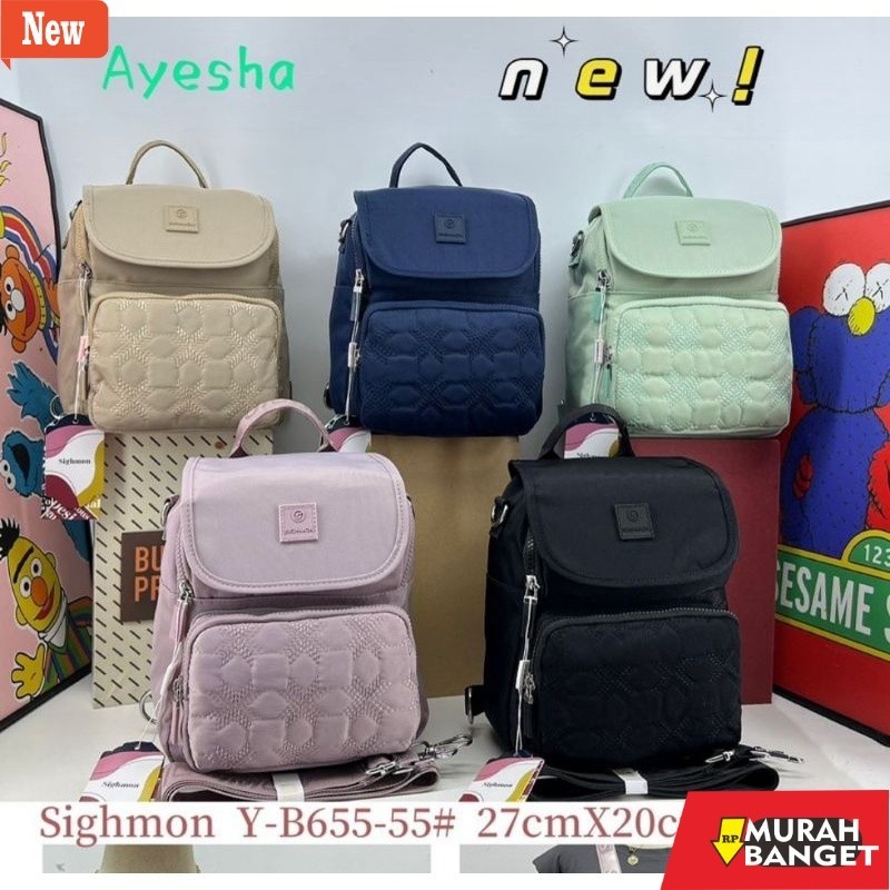 tas ransel wanita shopee TAS 3IN1//MULTIFUNGSI SIGHMON KODE Y-B655-55.IMPORT ORI