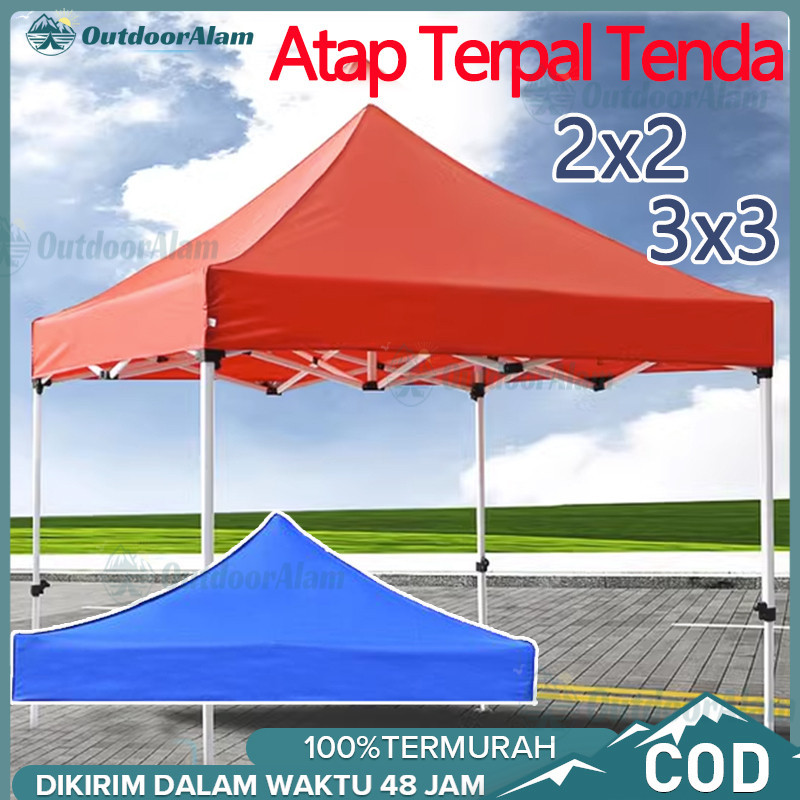 ATAP TERPAL TENDA PAMERAN BAZAR INDOOR OUTDOOR UKURAN 2X2/3X3M TENDA LIPAT TENDA JUALAN KAIN OXFORD