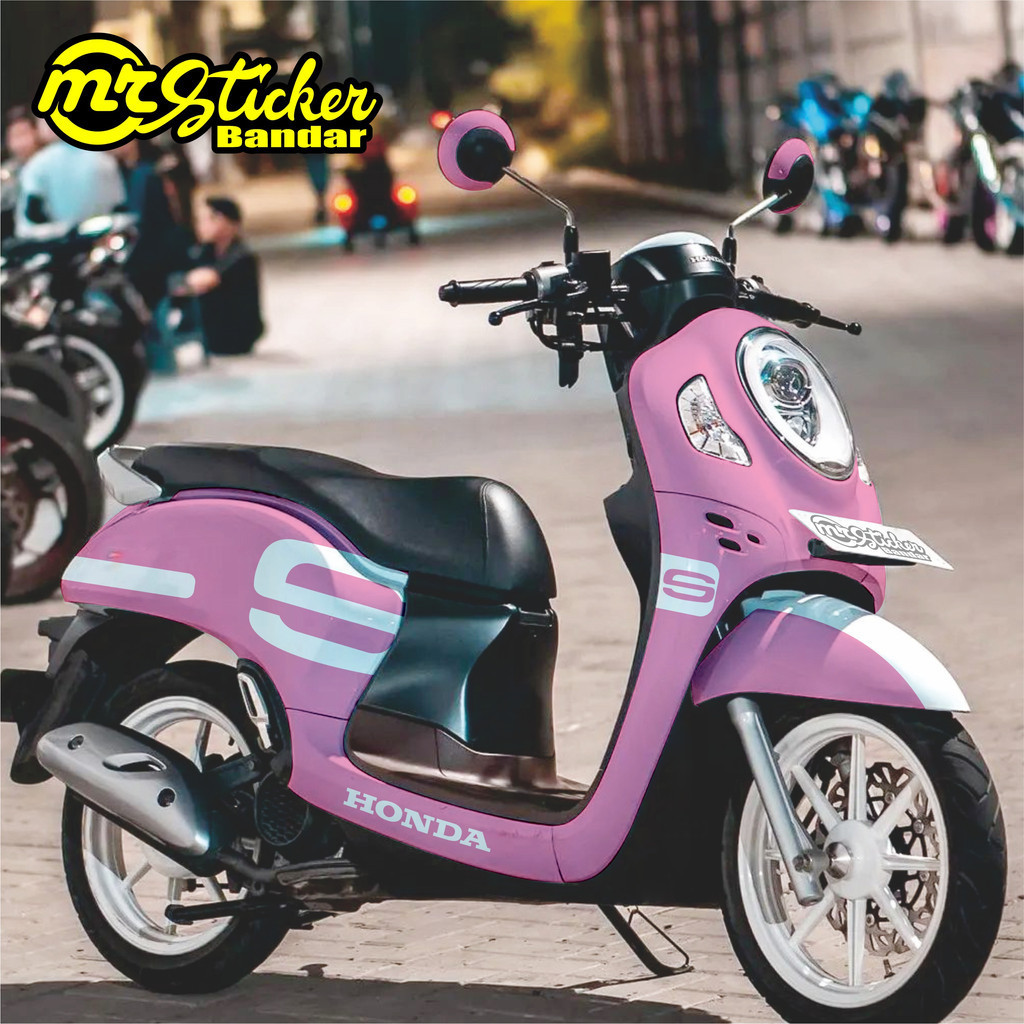 Decal Scoopy full body Dekal Sticker New Fi Baru 2021 PRESTIGE Simple Pink Magenta ungu scopy