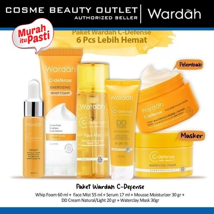 ( PROMO ) WARDAH C-DEFENSE SERIES | C DEFENSE FACE MIST CREAMY WASH SERUM WATERCLAY MASK SUPER SERUM