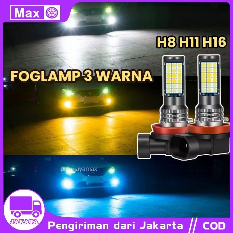 LED FOGLAMP 3 WARNA H8 H11 H16 AVANZA XENIA CALYA SIGRA AGYA AYLA ERTIGA JAZZ BRIO ROCKY RAIZE YARIS
