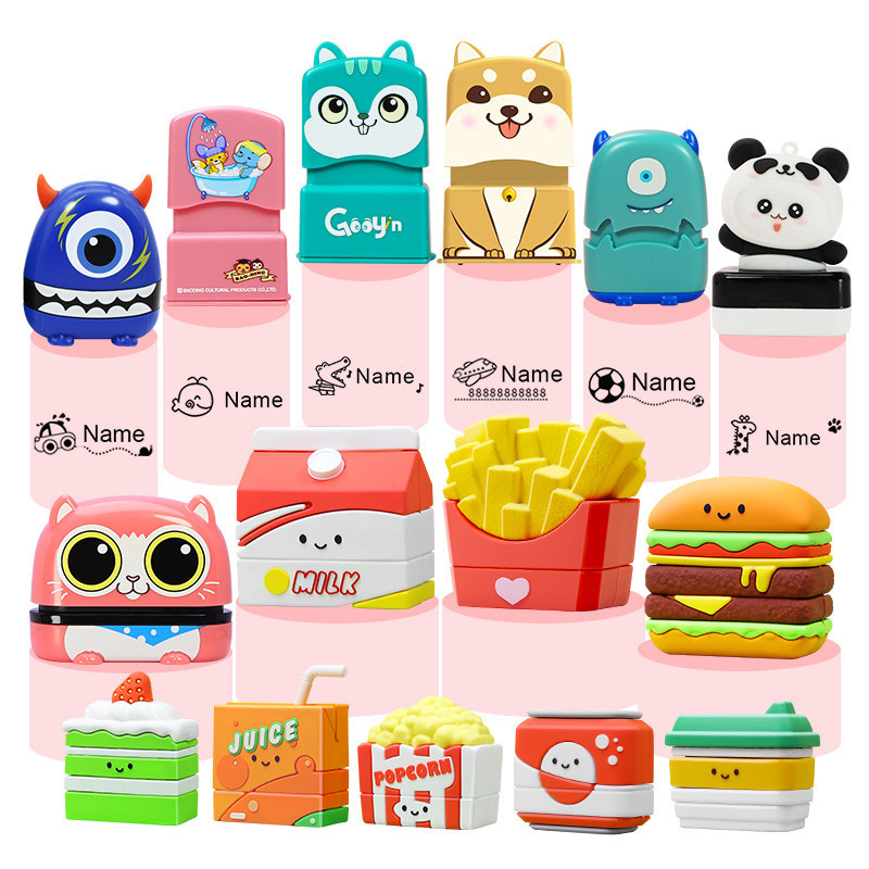 

Children's Name Seal Custom Student's Name Stamp Kindergarten Clothes Waterproof Name Sticker Kawaii Montessori Stamp Gift