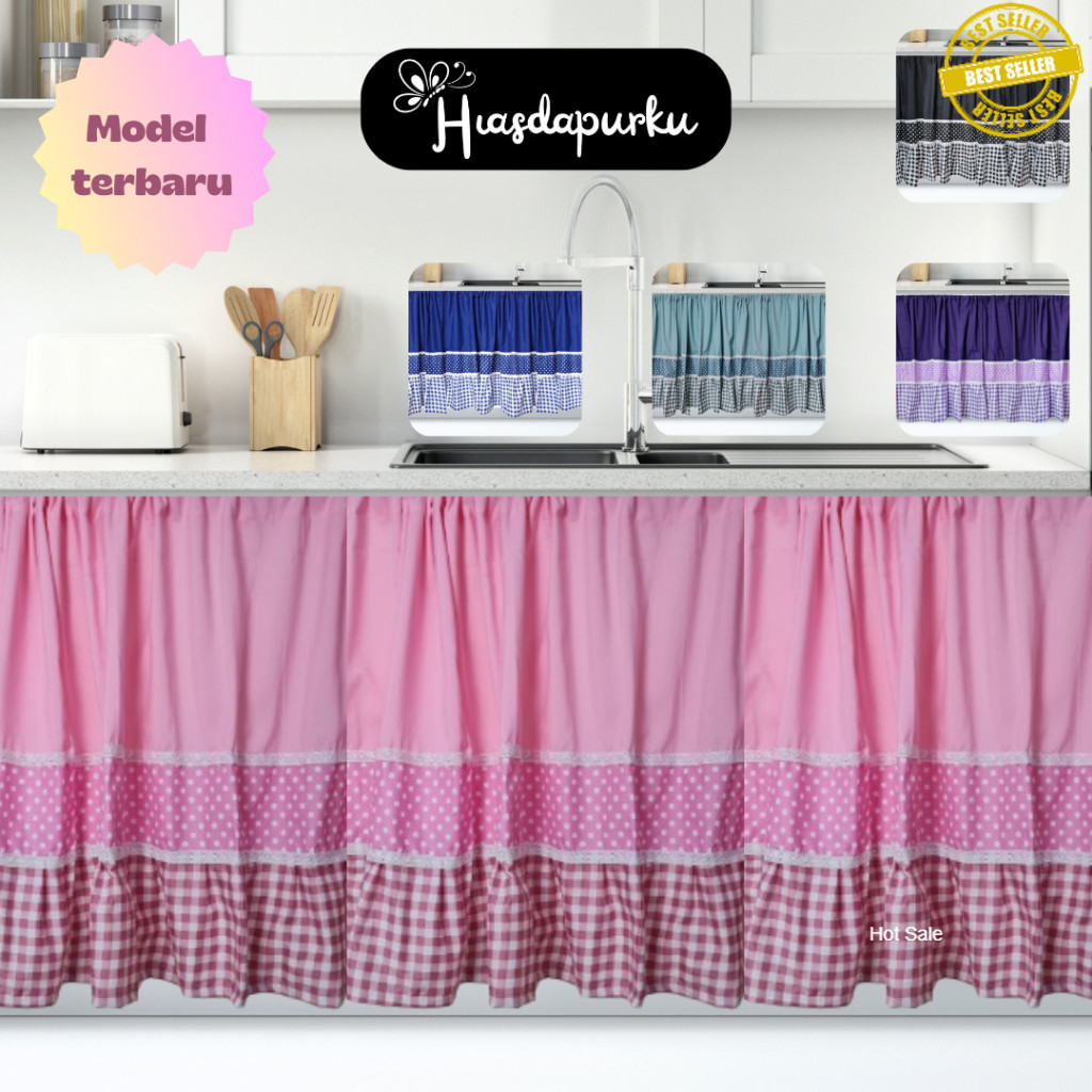 Gorden Kolong Dapur / Tirai Kolong Dapur Retro Series