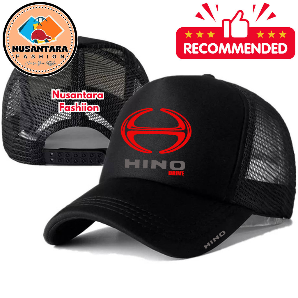 Nusantara Fashiion Topi Trucker HINO - Topi Distro HINO Logo - Topi HINO Premium - Topi Pria Dewasa 