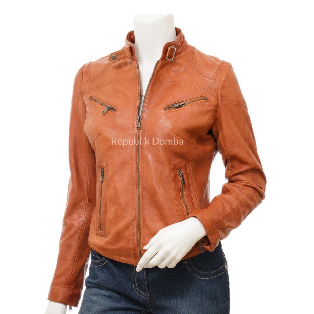 REPUBLIK DOMBA - Jaket Kulit Wanita Full Kulit Domba Asli Garut Kualitas Super Premium 100% Original